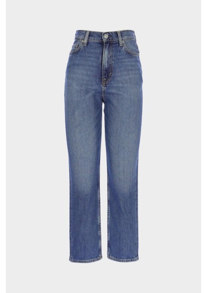 Sydney Yüksek Bel Orta Mavi Patı Fermuarlı Slim Fit Jean Pantolon C 4529-092