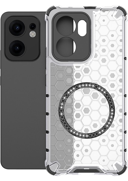 Oppo RENO13 F Petek Tasarımı Tpu + Magsafe ile Uyumlu Pc Telefon Kapağı (Yurt Dışından)