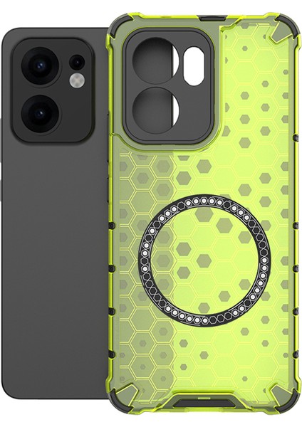 Oppo RENO13 F Petek Tasarımı Tpu + Magsafe ile Uyumlu Pc Telefon Kapağı (Yurt Dışından)