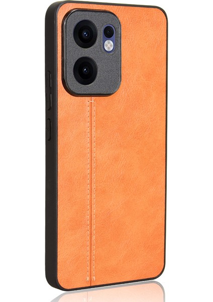 Oppo RENO13 F Sığır Derisi Doku Deri + Tpu + Pc Telefon Kapağı (Yurt Dışından)