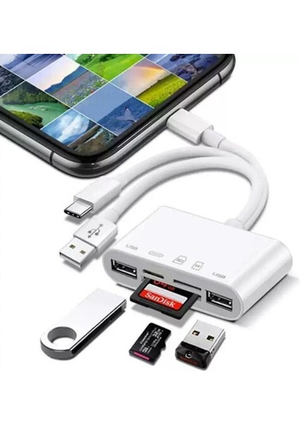 Data Star Datastar Lightning Combo USB Type-C Sd Kart Çevirici