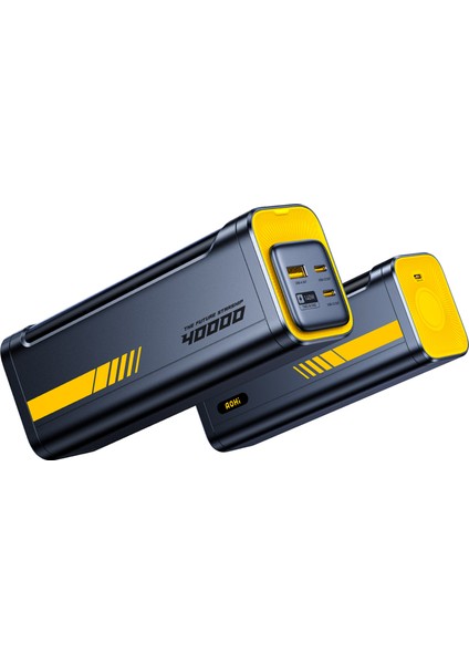 Starship 40.000 Mah 140W Pd3.1 Powerbank, Akıllı Dijital Göstergeli, 2si1 Arada Taşınabilir Hızlı Şarj Cihazı, Şarj Istasyonu Siyah