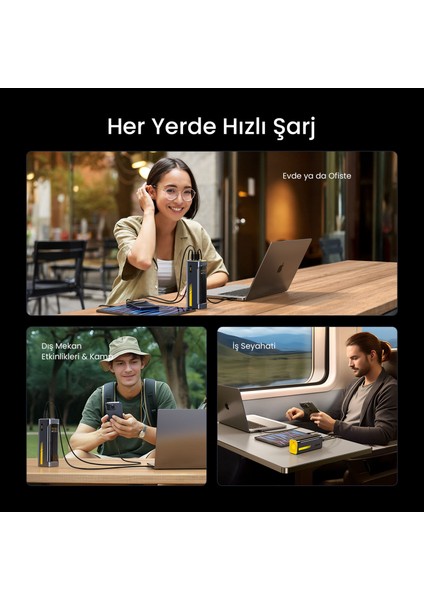 Starship 40.000 Mah 140W Pd3.1 Powerbank, Akıllı Dijital Göstergeli, 2si1 Arada Taşınabilir Hızlı Şarj Cihazı, Şarj Istasyonu Siyah indirimleri