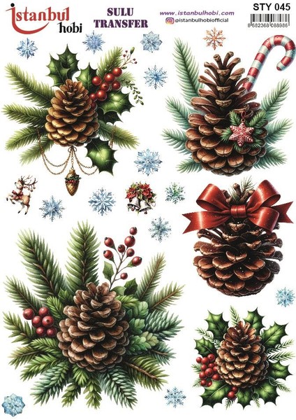 Yılbaşı Sulu Transfer 25X35CM STY045