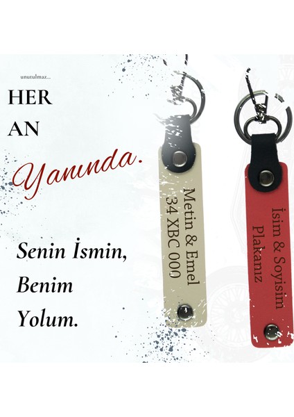 Yol Arkadaşlarına Özel Isim ve Plaka, Yazılı Kişiye Özel Hediyelik X2 Anahtarlık, Kahve-Pudra-Ysl fiyatları
