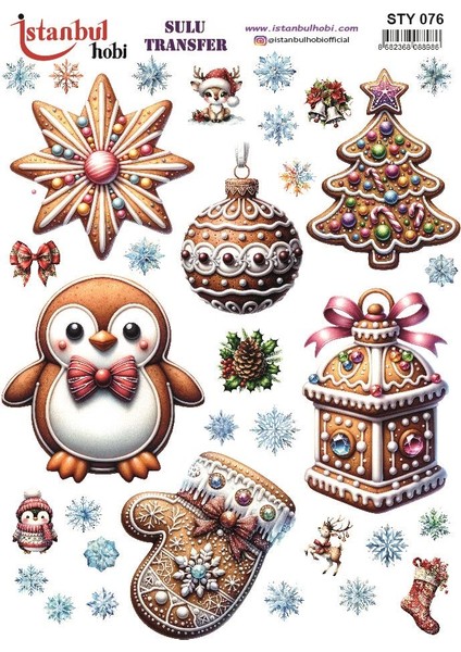 Yılbaşı Sulu Transfer 25X35CM STY076