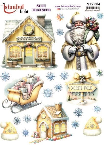Yılbaşı Sulu Transfer 25X35CM STY084
