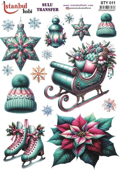 Yılbaşı Sulu Transfer 25X35CM STY011