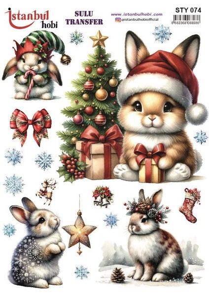 Yılbaşı Sulu Transfer 25X35CM STY074