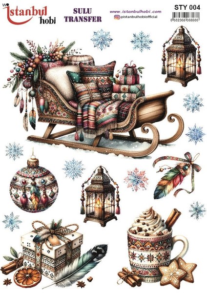 Yılbaşı Sulu Transfer 25X35CM STY004