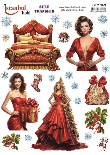 Yılbaşı Sulu Transfer 25X35CM STY169