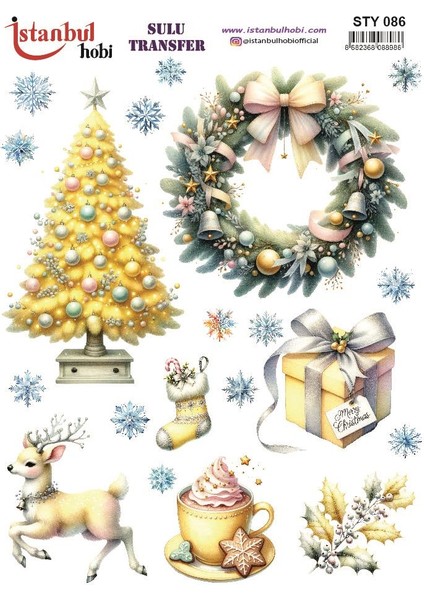 Yılbaşı Sulu Transfer 25X35CM STY086