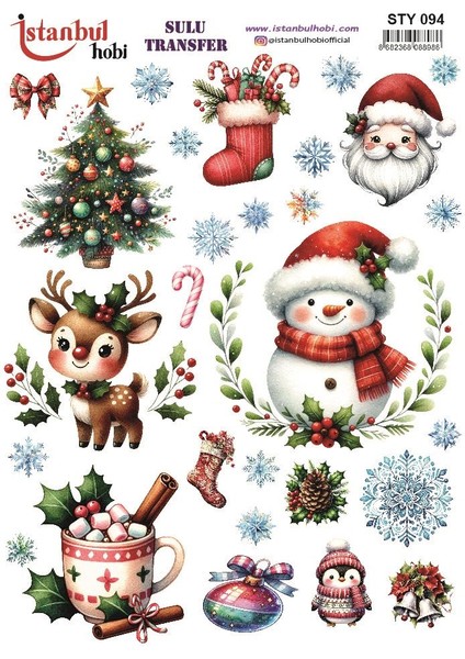 Yılbaşı Sulu Transfer 25X35CM STY094