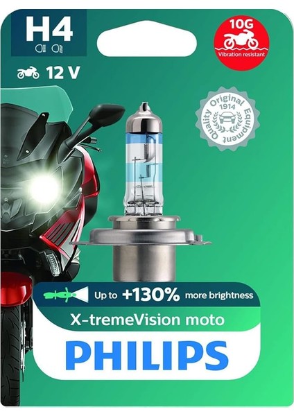 H4 X-Tremevision +%130 Motosiklet ve Araç Far Lambası, 1 Adet ( 12V- 60/55W )