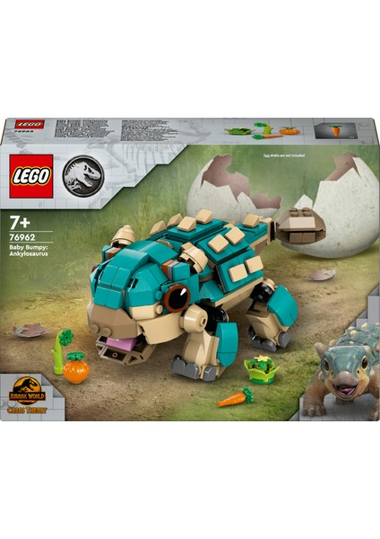 ® Jurassic World Yavru Bumpy: Ankylosaurus 76962 - 7 Yaş & Üzeri Çocuklar için Yaratıcı Oyuncak Dinazor Yapım Seti (358 Pr)