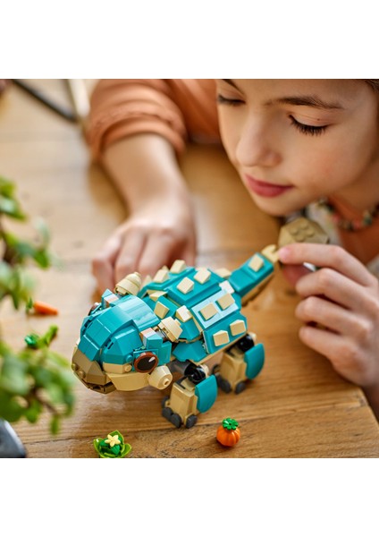 ® Jurassic World Yavru Bumpy: Ankylosaurus 76962 - 7 Yaş & Üzeri Çocuklar için Yaratıcı Oyuncak Dinazor Yapım Seti (358 Pr)
