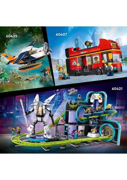 ® City Spor Arabalı Araç Taşıma Kamyonu 60408 - 7 Yaş & Üzeri Çocuklar için Yaratıcı Oyuncak Yapım Seti (998 Parça)