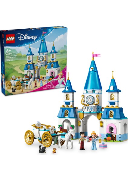 ® │ Disney Princess Sindirella’nın Şatosu ve At Arabası 43275 - 6 Yaş & Üzeri Çocuklar için Oyuncak Yapım Seti (596 Pr)