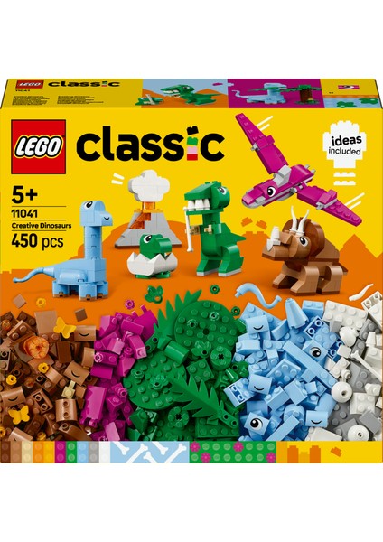 ® Classic Yaratıcı Dinozorlar 11041 - 5 Yaş & Üzeri Çocuklar için Yaratıcı Oyuncak Yapım Seti (450 Parça)