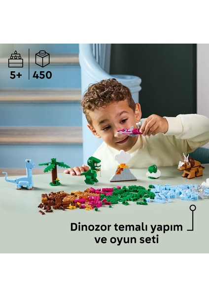 ® Classic Yaratıcı Dinozorlar 11041 - 5 Yaş & Üzeri Çocuklar için Yaratıcı Oyuncak Yapım Seti (450 Parça)