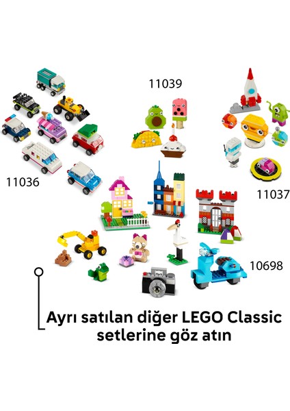 ® Classic Yaratıcı Dinozorlar 11041 - 5 Yaş & Üzeri Çocuklar için Yaratıcı Oyuncak Yapım Seti (450 Parça)