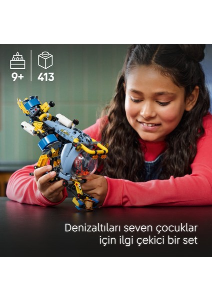 ® Technic Derin Deniz Araştırma Denizaltısı 42201 - 9 Yaş & Üzeri Çocuklar için Yaratıcı Oyuncak Yapım Seti (413 P)
