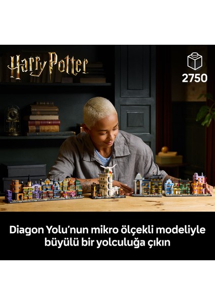 ® Harry Potter™ Diagon Yolu Büyücü Mağazaları 76444 - Yetişkinler için Model Yapım Seti (2750 Parça)