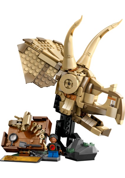 ® Jurassic World Dinozor Fosilleri: Triceratops Kafatası 76969 - 9 Yaş & Üzeri Çocuklar için Oyuncak Yapım Seti (468 P)