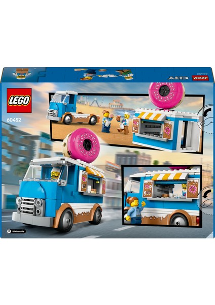 ® City Donut Kamyonu 60452 - 5 Yaş & Üzeri Çocuklar için Yaratıcı Oyuncak Yapım Seti (196 Parça)