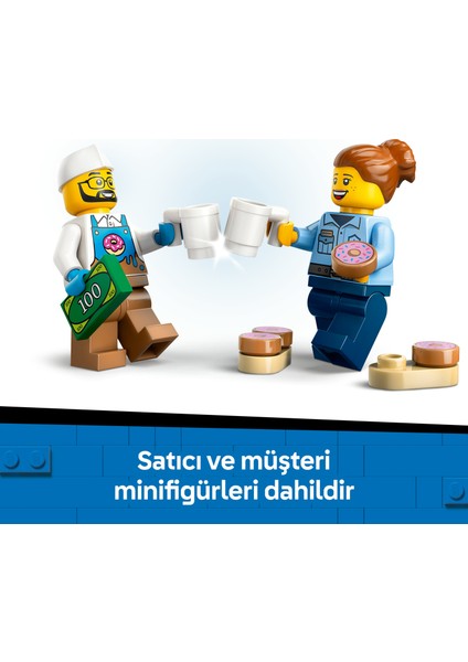 ® City Donut Kamyonu 60452 - 5 Yaş & Üzeri Çocuklar için Yaratıcı Oyuncak Yapım Seti (196 Parça)
