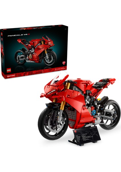 ® Technic Ducati Panigale V4 S Motosiklet 42202 - Yetişkinler için Koleksiyonluk Yaratıcı Model Yapım Seti (1603 Pr)
