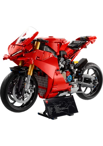 ® Technic Ducati Panigale V4 S Motosiklet 42202 - Yetişkinler için Koleksiyonluk Yaratıcı Model Yapım Seti (1603 Pr)