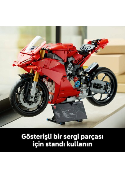 ® Technic Ducati Panigale V4 S Motosiklet 42202 - Yetişkinler için Koleksiyonluk Yaratıcı Model Yapım Seti (1603 Pr)