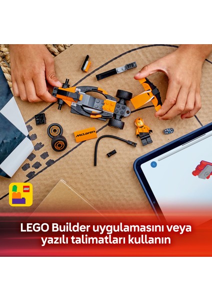 ® City McLaren Yarış Arabalı F1® Sürücüsü 60442 - 6 Yaş & Üzeri Çocuklar için Yaratıcı Oyuncak Yapım Seti (86 Parça)