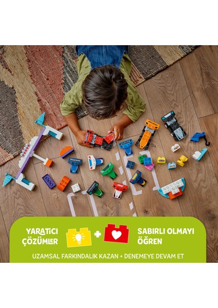 ® DUPLO® F1® Takımı Yarış Arabaları ve Sürücüler 10445 - 2 Yaş & Üzeri Çocuklar için Eğitici Oyuncak Yapım Seti (70 Parça)