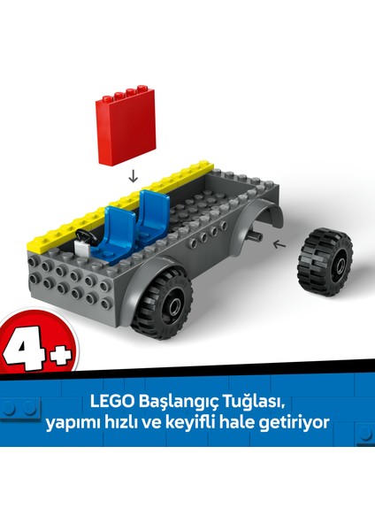 ® City Merdivenli İtfaiye Kamyonu 60463 - 4 Yaş & Üzeri Çocuklar için Yaratıcı Oyuncak Yapım Seti (82 Parça)