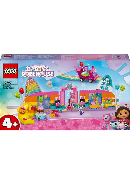® Gabby's Dollhouse Gabby'nin Parti Odası 10797 - 4 Yaş & Üzeri Çocuklar için Yaratıcı Oyuncak Yapım Seti (252 Parça)