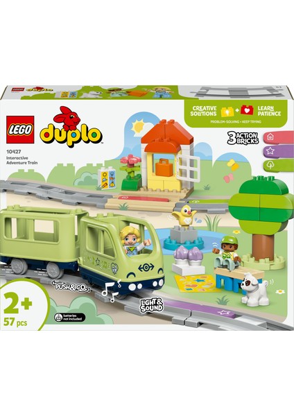 ® DUPLO® İnteraktif Macera Treni 10427 - 2 Yaş & Üzeri Çocuklar için Eğitici Oyuncak Yapım Seti (57 Parça)