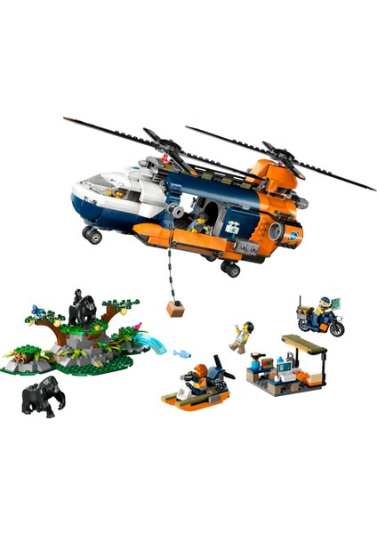 ® City Orman Kaşifinin Helikopteri Kamp Yerinde 60437 - 8 Yaş & Üzeri Çocuklar için Yaratıcı Oyuncak Yapım Seti (881 Parça)