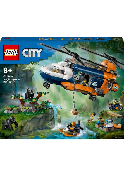 ® City Orman Kaşifinin Helikopteri Kamp Yerinde 60437 - 8 Yaş & Üzeri Çocuklar için Yaratıcı Oyuncak Yapım Seti (881 Parça)