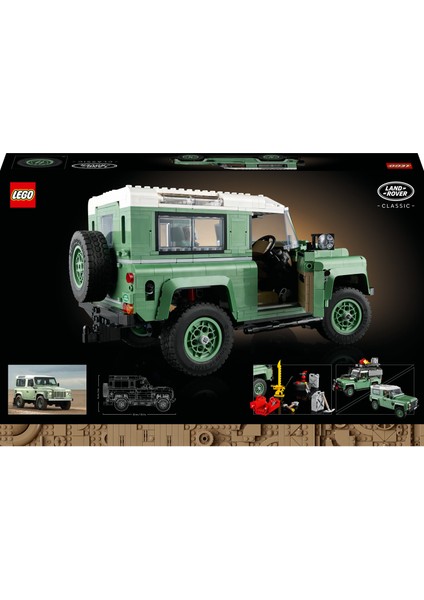 ® Icons Land Rover Klasik Defender 90 10317 - Yetişkinler için Yaratıcı Model Yapım Seti (2336 Parça)