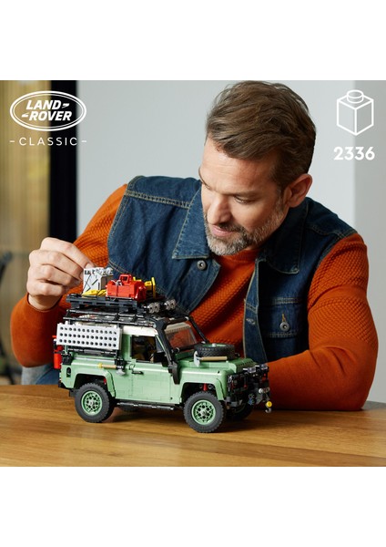® Icons Land Rover Klasik Defender 90 10317 - Yetişkinler için Yaratıcı Model Yapım Seti (2336 Parça)