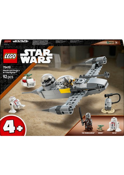 ® Star Wars™ Mando ve Grogu'nun N-1 Starfighter™’ı 75410 - 4 Yaş & Üzeri Çocuklar için Yaratıcı Oyuncak Yapım Seti (92 Parça)