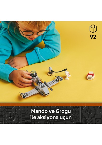 ® Star Wars™ Mando ve Grogu'nun N-1 Starfighter™’ı 75410 - 4 Yaş & Üzeri Çocuklar için Yaratıcı Oyuncak Yapım Seti (92 Parça)