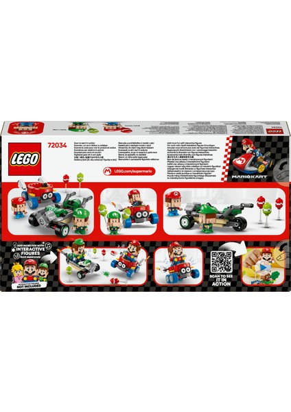 ® Super Mario™ Mario Kart™ – Baby Mario ile Baby Luigi 72034 - 8 Yaş & Üzeri Çocuklar için Oyuncak Yapım Seti (321 P)