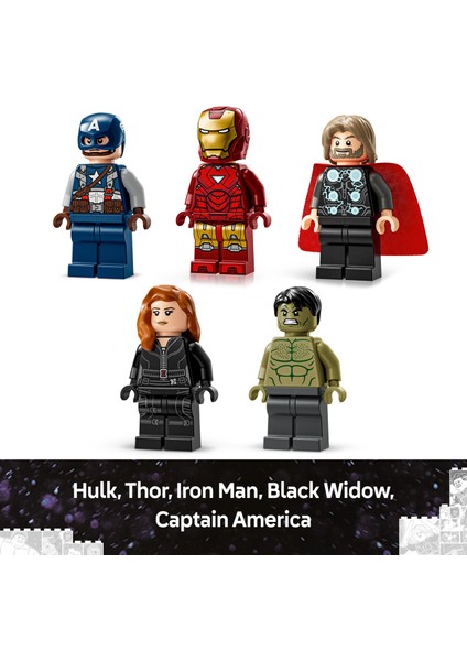® Marvel MARVEL Logosu ve Minifigürleri 76313 - 12 Yaş & Üzeri Çocuklar için Yaratıcı Oyuncak Yapım Seti (931 Parça)