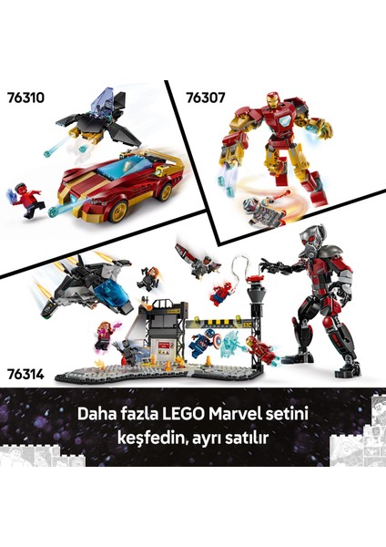 ® Marvel MARVEL Logosu ve Minifigürleri 76313 - 12 Yaş & Üzeri Çocuklar için Yaratıcı Oyuncak Yapım Seti (931 Parça)