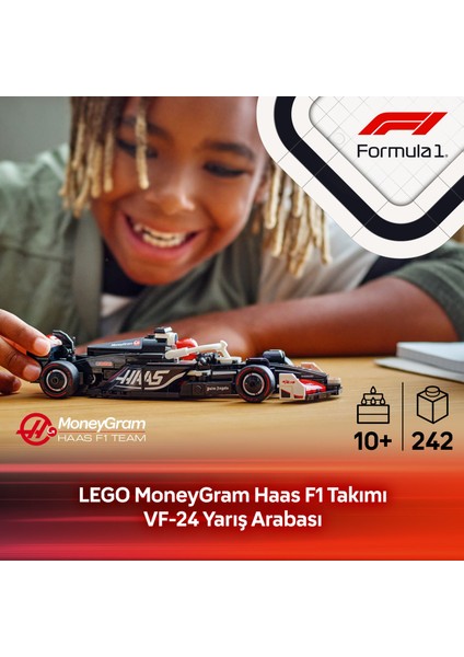 ® Speed Champions MoneyGram Haas F1® Team VF-24 Yarış Arabası 77250 - 10 Yaş & Üzeri Çocuklar için Oyuncak Yapım Seti (242 P)