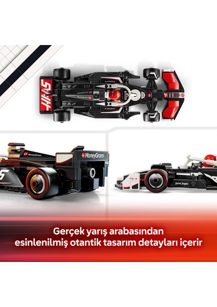® Speed Champions MoneyGram Haas F1® Team VF-24 Yarış Arabası 77250 - 10 Yaş & Üzeri Çocuklar için Oyuncak Yapım Seti (242 P)