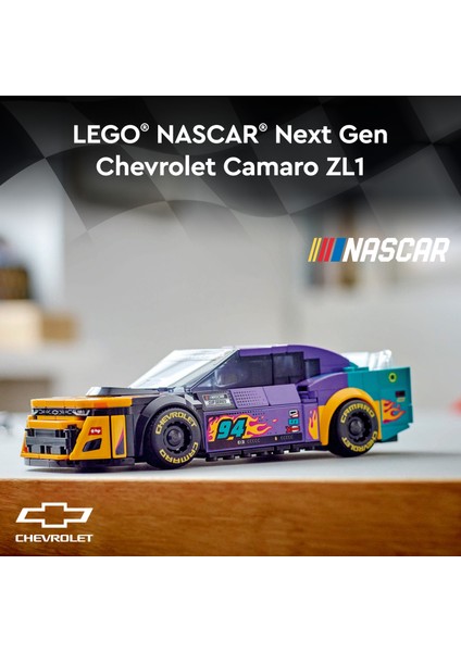 ® Speed Champions NASCAR® Next Gen Chevrolet Camaro ZL1 76935 - 9 Yaş & Üzeri Çocuklar için Oyuncak Model Yapım Seti (328 P)